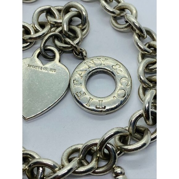 Tiffany & Co Sterling Silver Toggle Heart Tag Blank Heart Necklace 15.75" - Picture 3 of 12